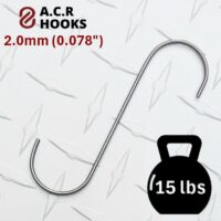 2mm S Hooks, 15 lb holding strength